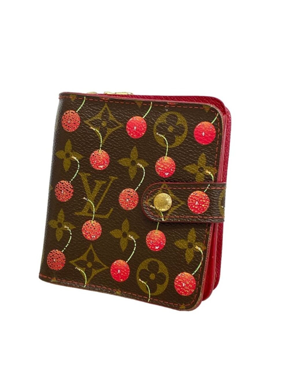 Louis Vuitton Wallet Monogram Cherry Takashi Murakami Collaboration Compact Zip